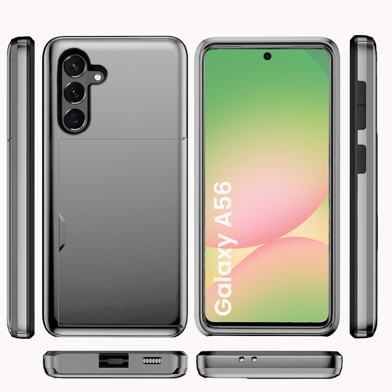 Case for Samsung Galaxy A56 5G, Sliding Card Holder, grey