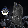 Case for iPhone 16, armored with stand and handle plate, black