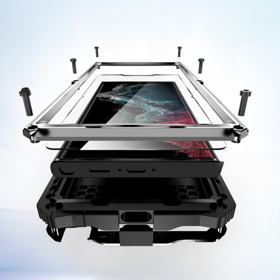 Case for Samsung Galaxy S22 Ultra, R-JUST, armoured, silver