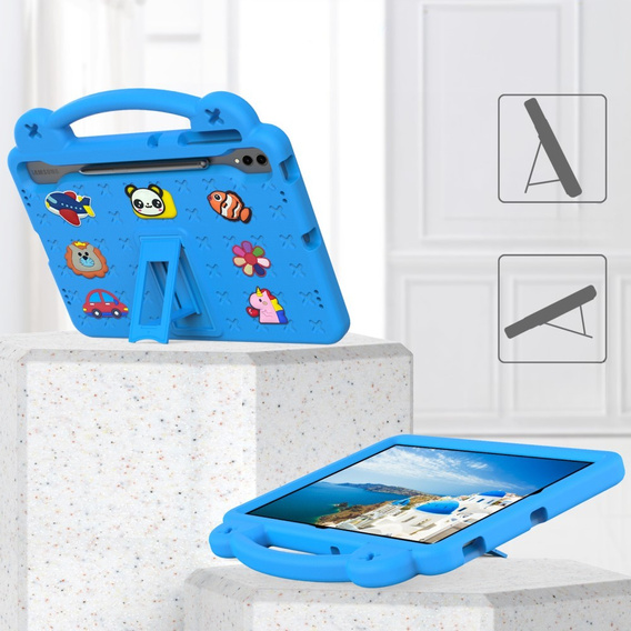 Children's case for Samsung Galaxy Tab S10+ Plus, Cute Patterns, with stand, blue