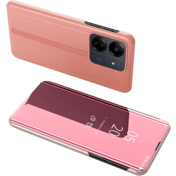 Case for Xiaomi Redmi 13C / Poco C65, Clear View, pink rose gold