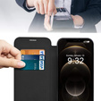 Flip case for iPhone 12 Pro, RFID Wallet MagSafe CamShield, black