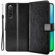 Flip case for Sony Xperia 10 V, Crazy Horse Wallet, black