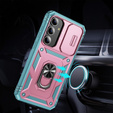 Case for Samsung Galaxy S24, CamShield Slide, green / pink