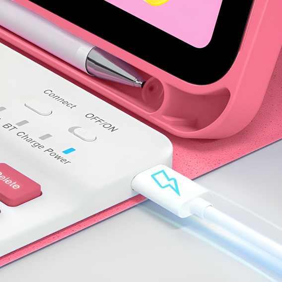 Case + keyboard iPad 10.9 2022 10 Gen, Pen Slot, pink rose gold