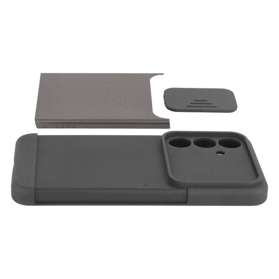 Case for Samsung Galaxy S24, ERBORD CamProtect Slide Camera, gray gunmetal