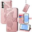 Flip case for Samsung Galaxy S25 FE, Butterfly, pink rose gold