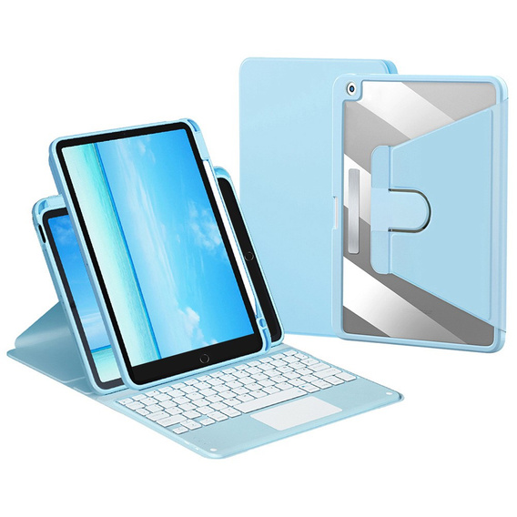 Case + keyboard iPad 7/8/9 10.2 2021 / 2020 / 2019, Touchpad Pen Slot, blue