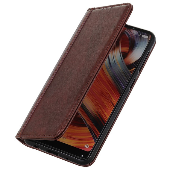 Case for OnePlus 12 5G, Wallet Litchi Leather, brown