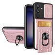 Armored case for Samsung Galaxy A54 5G, Camera Slide Card Slot, pink rose gold