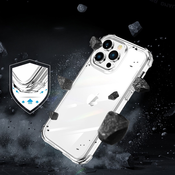 Case for iPhone 14 Pro, Shockproof, with film, transparent