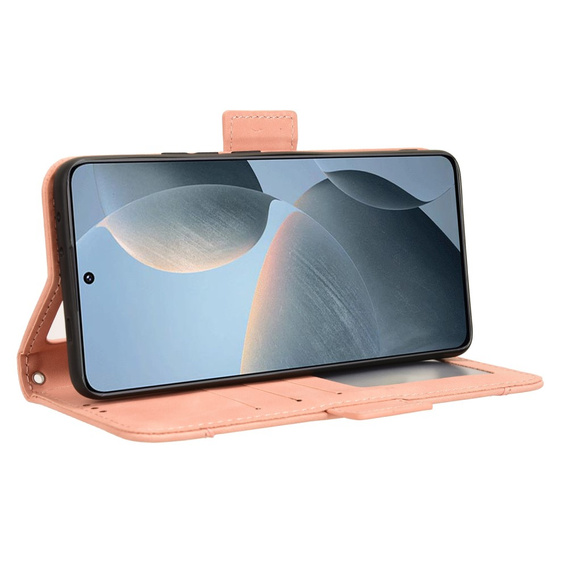Flip case for Xiaomi Poco F6 Pro, Card Slot, pink