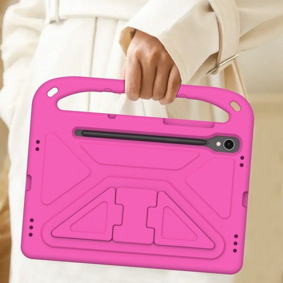 Children's case for Samsung Galaxy Tab S10 Lite / S10 FE / S9 FE, with handle, pink