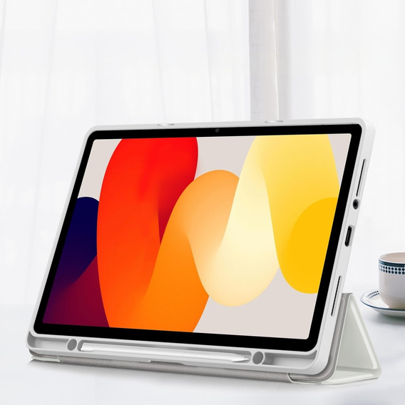 Case for Xiaomi Redmi Pad SE 11", Smartcase Hybrid, with stylus space, white