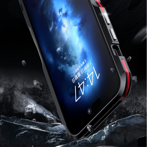 Case LUPHIE for iPhone 14 Pro, Armor Bumper, black / red