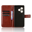 Flip case for Realme GT 6 / 6T, Crazy Horse Wallet, brown