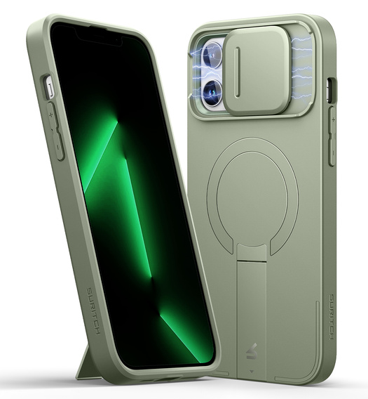 Case for iPhone 13 / 14, Suritch Shockproof, for MagSafe, green