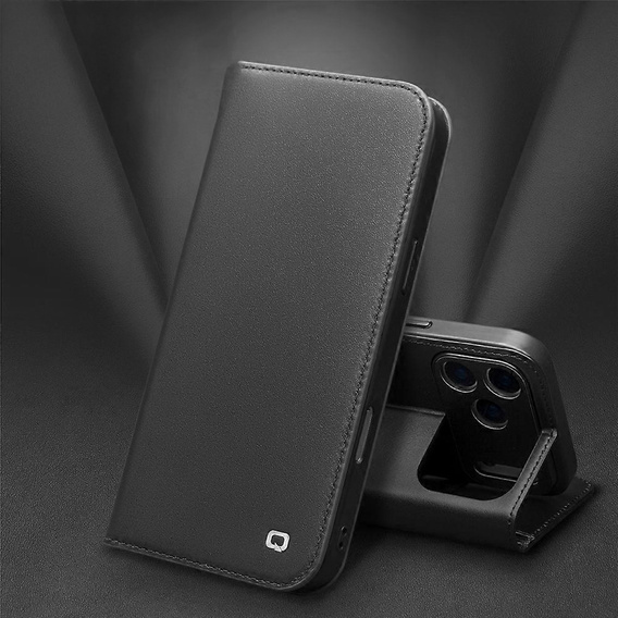 QIALINO leather wallet flip case for iPhone 17 Pro Max - black