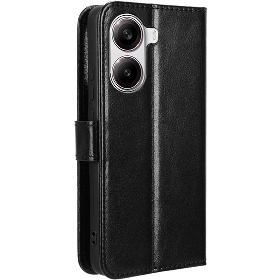 Flip case for Xiaomi Poco X7 Pro 5G, Crazy Horse Wallet, black