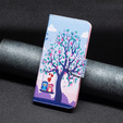 Flip case for Xiaomi Redmi 12C, Wallet, tree & owls, blue