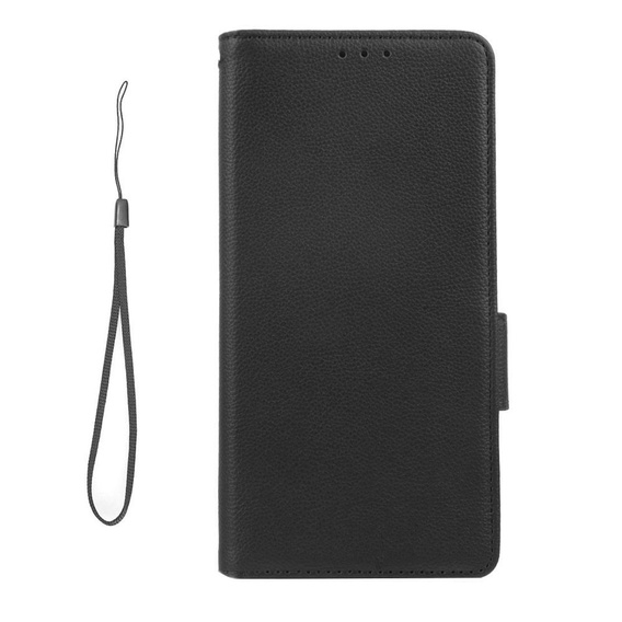 Flip case for Motorola Moto G72, Wallet Litchi Magnet, black