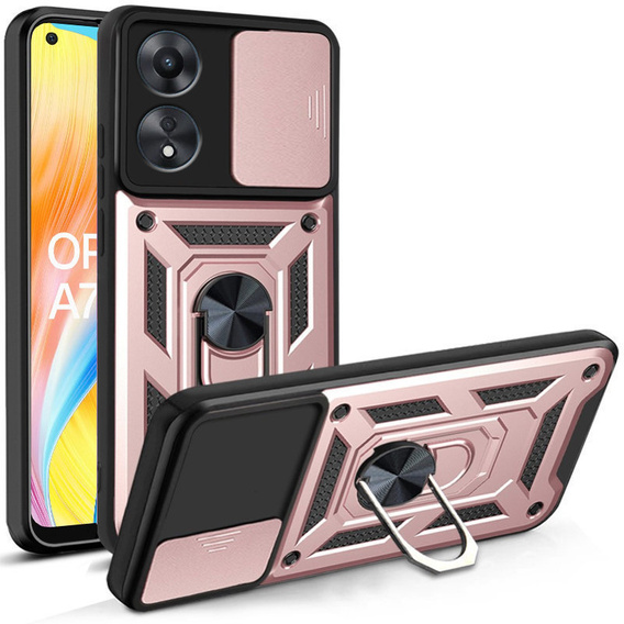 Case for Oppo A78 4G, CamShield Slide, pink rose gold