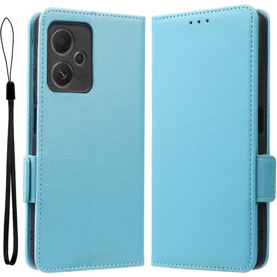 Flip case for Xiaomi Redmi Note 12 5G / POCO X5 5G, Wallet Litchi Magnet, blue