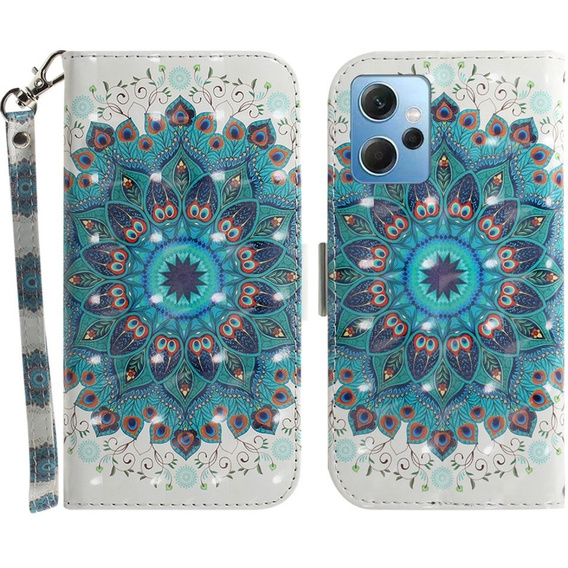 Flip case for Xiaomi Redmi Note 12 4G, Wallet mandala, white