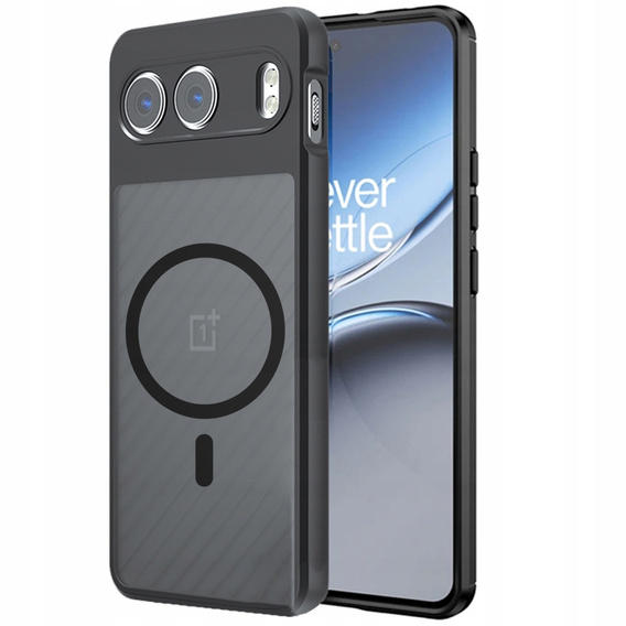 Case for OnePlus Nord 4, for MagSafe, ERBORD Matt Case, black + Screen Glass