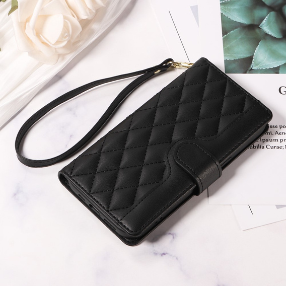 Crossbody Leather Wallet flip case for Honor 400 Pro 5G, black