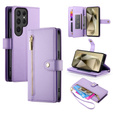 Flip case for Samsung Galaxy S25 Ultra, Wallet Zipper Pocket, purple