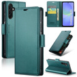 Case for Samsung Galaxy A36, ERBORD Glossy Litchi, wallet with flap, green