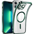 Case for iPhone 13 Pro, Electro MagSafe, green + Screen Glass
