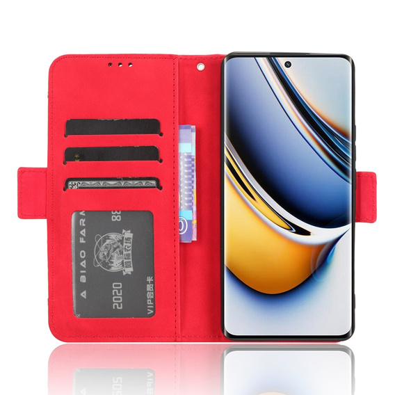 Flip case for Realme 11 Pro 5G / Pro+ 5G, Card Slot, red