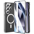 Magnetic Dual Glass MagSafe case for Samsung Galaxy S25 Ultra, silver