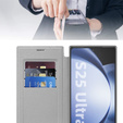 Flip case for Samsung Galaxy S25 Ultra, RFID Wallet MagSafe CamShield, silver