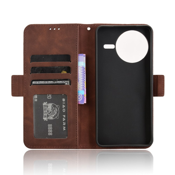 Flip case for Xiaomi Poco F7 Pro, Card Slot, brown