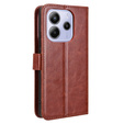 Flip case for Xiaomi Redmi Note 14 4G, Crazy Horse Wallet, brown