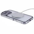 Magnetic Dual Glass MagSafe case for iPhone 16 Pro Max, silver