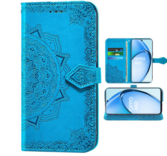 Flip case for Oppo A60, Mandala, blue