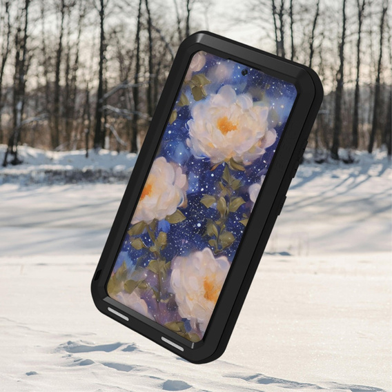 Love Mei Case for Samsung Galaxy S25, armored with glass, black