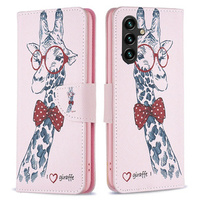Flip case for Samsung Galaxy A35 5G, Wallet, Giraffe pink