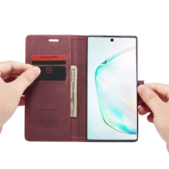 CASEME case for Samsung Galaxy Note 10 Plus/5G, Leather Wallet Case, red