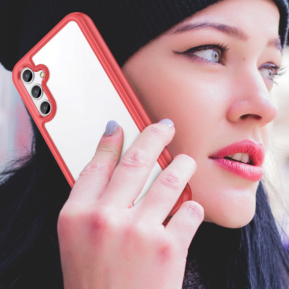 Case for Samsung Galaxy A14 4G/5G, Fusion Hybrid, transparent / red