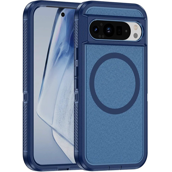Case with frame for Google Pixel 9 / Google Pixel 9 Pro, for MagSafe, blue