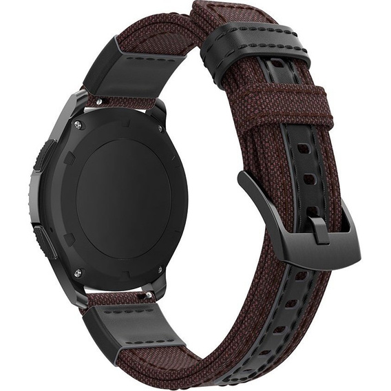 Canvas+Leather strap 20mm - Brown