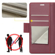 Case for Samsung Galaxy S25 Ultra, ERBORD Glossy Litchi, wallet with flap, red