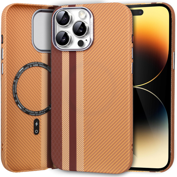 MagSafe's iPhone 14 Pro Max Case, Carbon Fiber, yellow