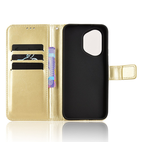 Flip case for Honor 400 5G, Crazy Horse Wallet, gold