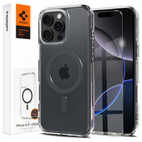 Spigen MagSafe Case for iPhone 16 Pro Max, Ultra Hybrid, transparent / gray + 9H Tempered Glass
